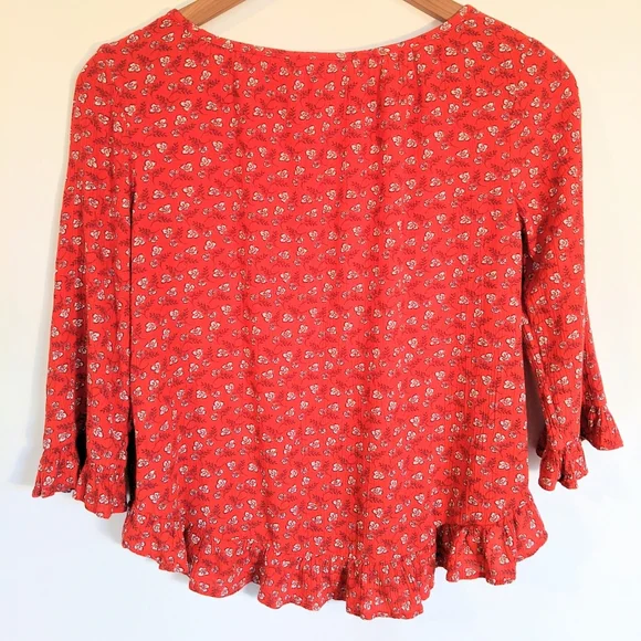 Gap‎ red  peasant blouse - Picture 6 of 8